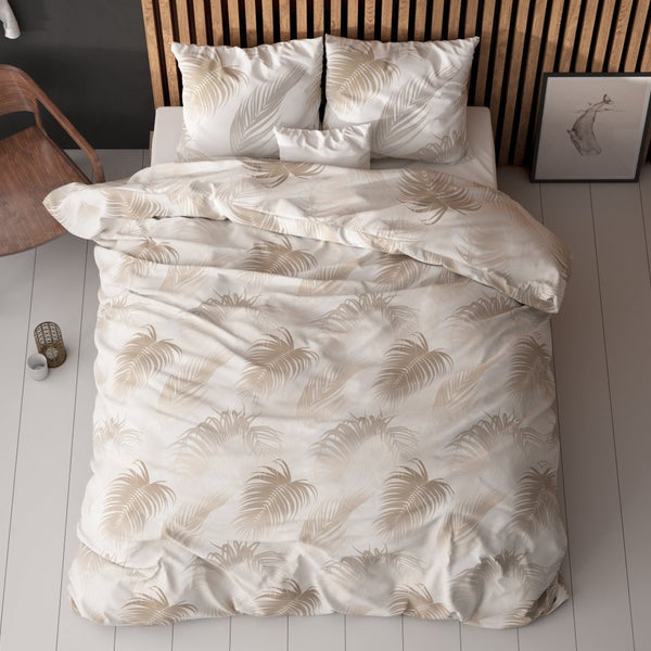 Polycotton Duvet Cover Set Jayda | Taupe | King Long - 240cm (W) x 220cm (L) - The Bedding & Blankets Store