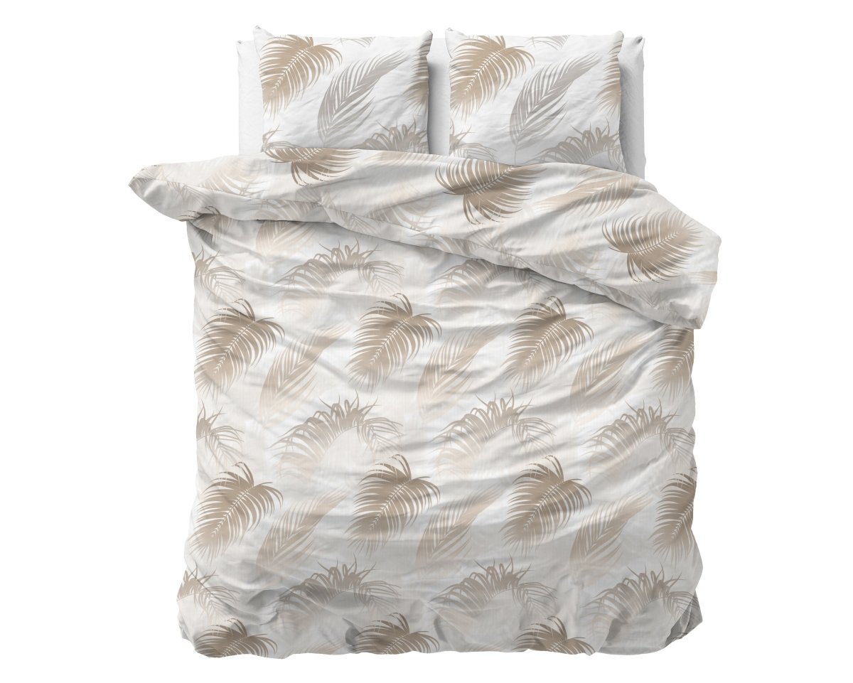 Polycotton Duvet Cover Set Jayda | Taupe | King Long - 240cm (W) x 220cm (L) - The Bedding & Blankets Store