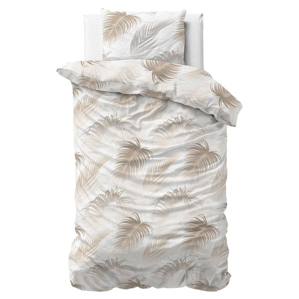 Polycotton Duvet Cover Set Jayda | Taupe | King Long - 240cm (W) x 220cm (L) - The Bedding & Blankets Store