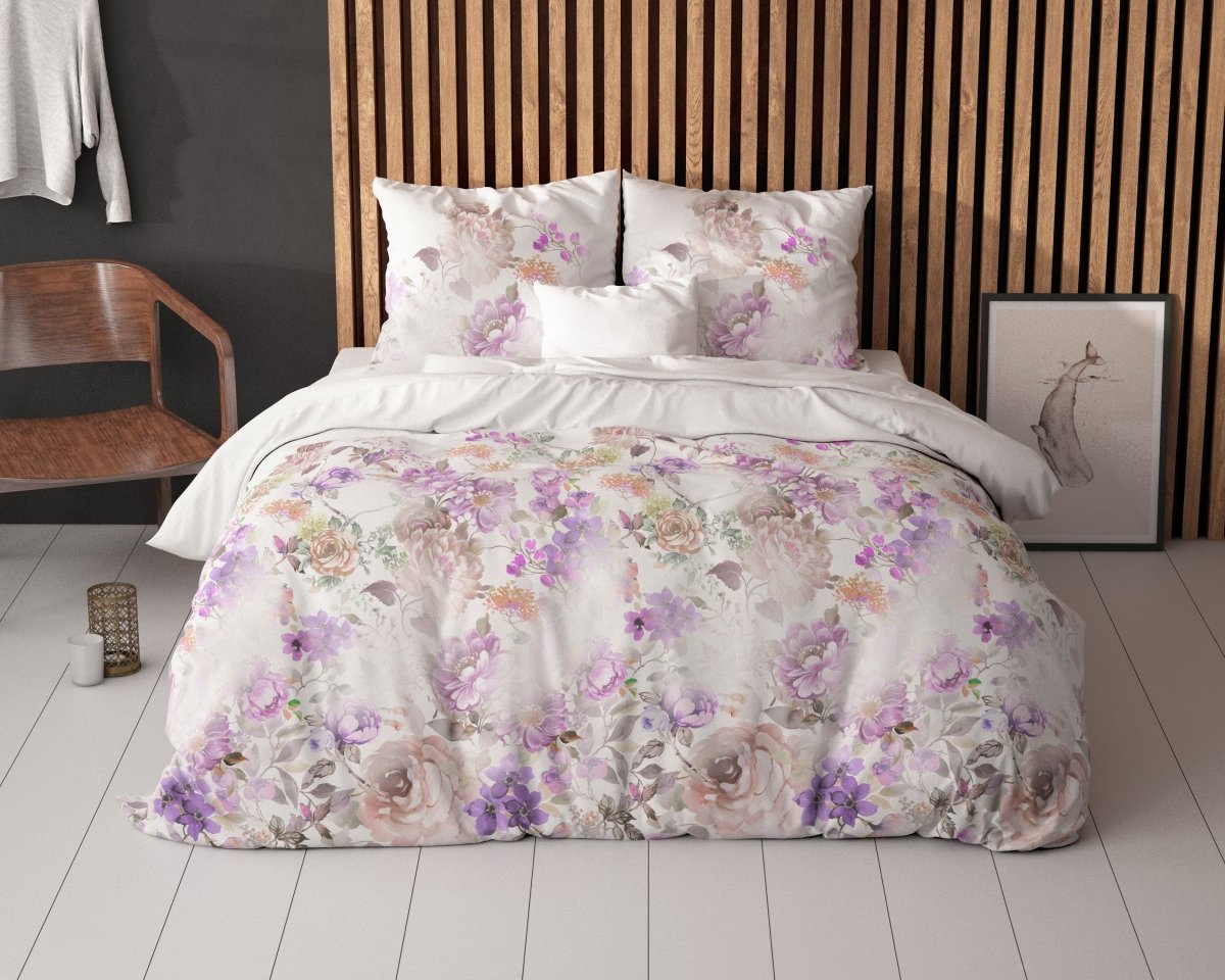 Polycotton Duvet Cover Set Jenice | Pink | Single - 140cm (W) x 220cm (L) - The Bedding & Blankets Store