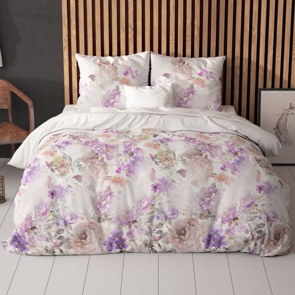 Polycotton Duvet Cover Set Jenice | Pink | Single - 140cm (W) x 220cm (L) - The Bedding & Blankets Store