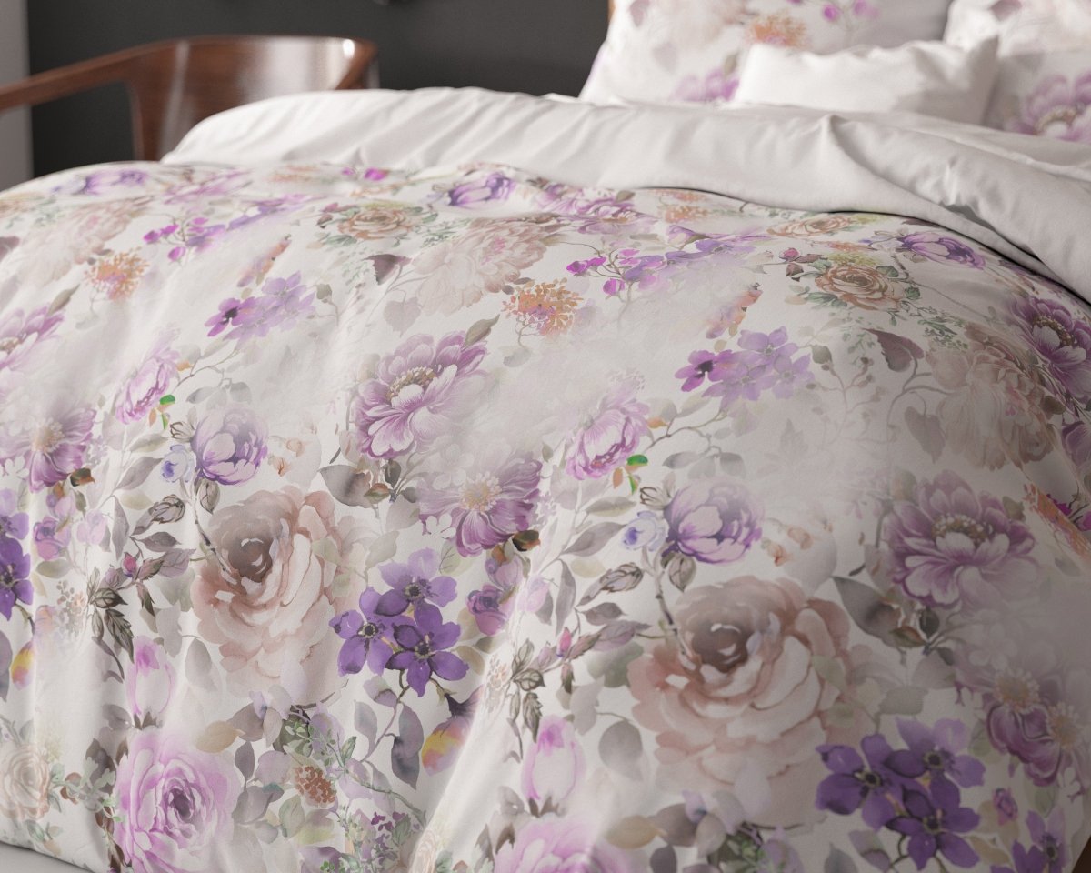 Polycotton Duvet Cover Set Jenice | Pink | Single - 140cm (W) x 220cm (L) - The Bedding & Blankets Store