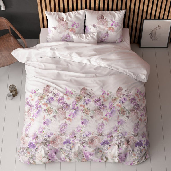 Polycotton Duvet Cover Set Jenice | Pink | Single - 140cm (W) x 220cm (L) - The Bedding & Blankets Store