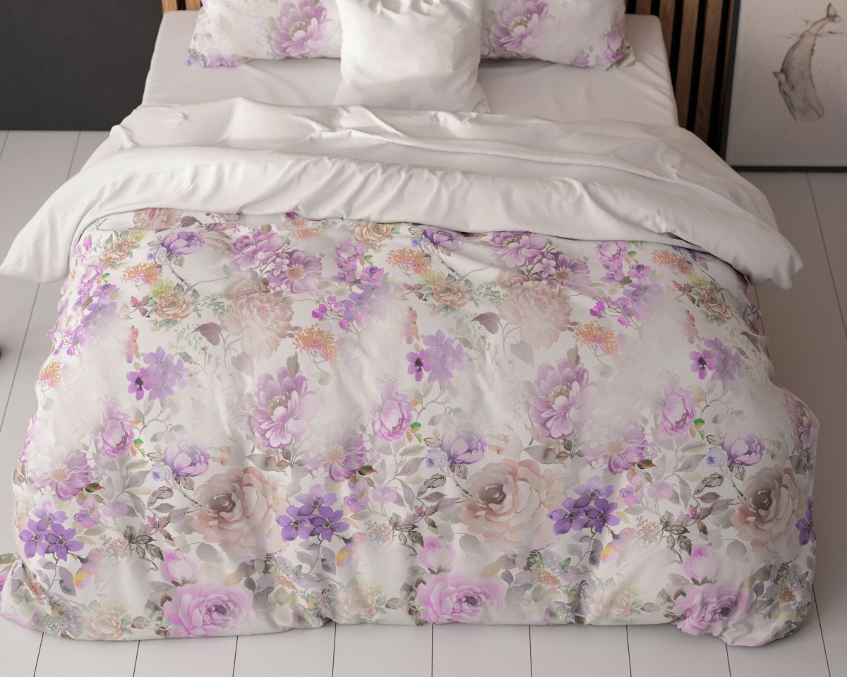 Polycotton Duvet Cover Set Jenice | Pink | Single - 140cm (W) x 220cm (L) - The Bedding & Blankets Store