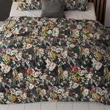 Polycotton Duvet Cover Set Jolisa 2 | Black | Single - 140cm (W) x 220cm (L) - The Bedding & Blankets Store