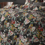 Polycotton Duvet Cover Set Jolisa 2 | Black | Single - 140cm (W) x 220cm (L) - The Bedding & Blankets Store