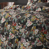 Polycotton Duvet Cover Set Jolisa 2 | Black | Single - 140cm (W) x 220cm (L) - The Bedding & Blankets Store