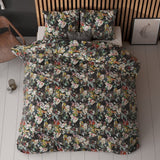 Polycotton Duvet Cover Set Jolisa 2 | Black | Single - 140cm (W) x 220cm (L) - The Bedding & Blankets Store
