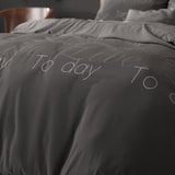 Polycotton Duvet Cover Set Live Today | Anthracite | Single - 140cm (W) x 220cm (L) - The Bedding & Blankets Store