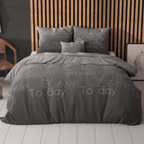 Polycotton Duvet Cover Set Live Today | Anthracite | Single - 140cm (W) x 220cm (L) - The Bedding & Blankets Store