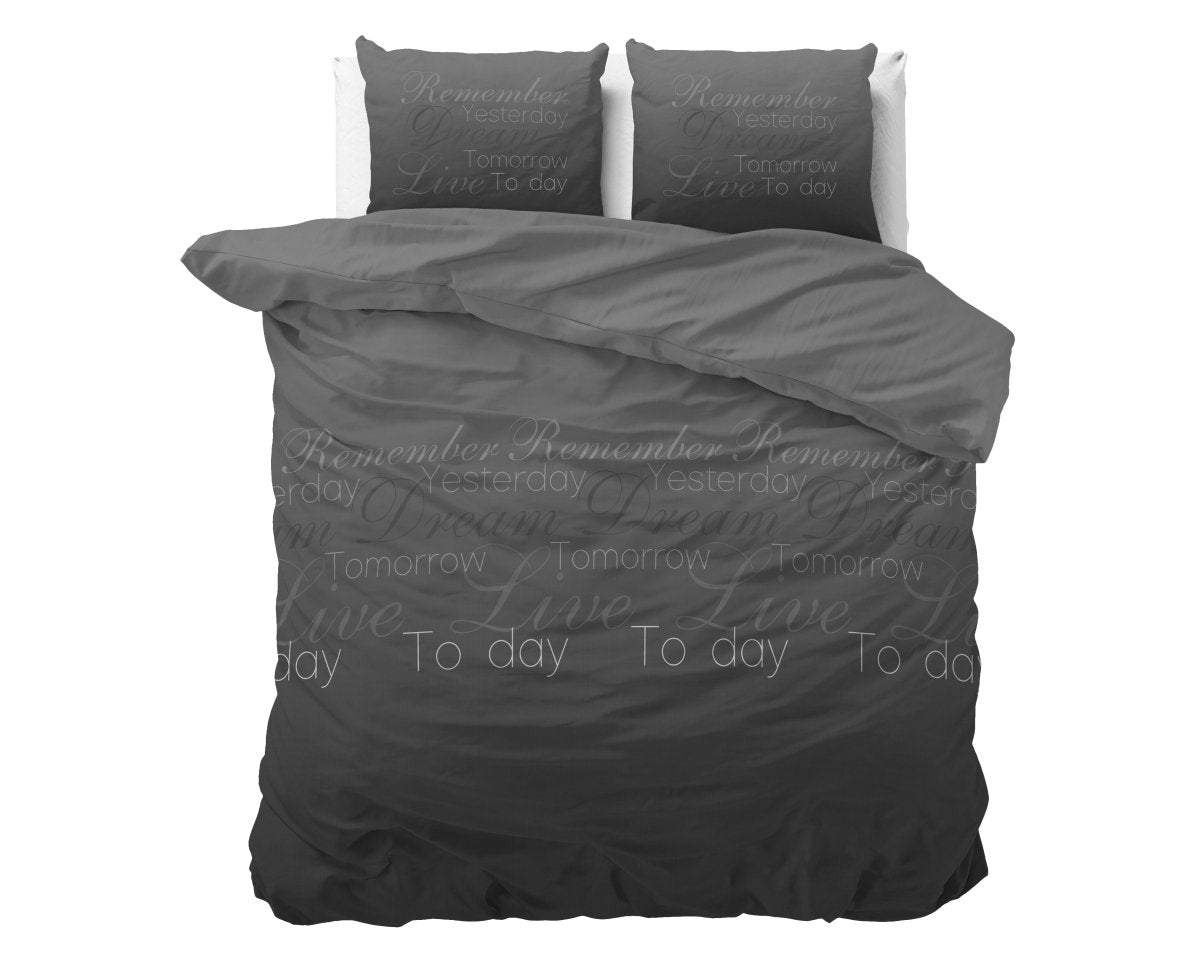 Polycotton Duvet Cover Set Live Today | Anthracite | Single - 140cm (W) x 220cm (L) - The Bedding & Blankets Store