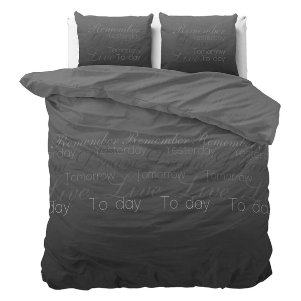 Polycotton Duvet Cover Set Live Today | Anthracite | Single - 140cm (W) x 220cm (L) - The Bedding & Blankets Store