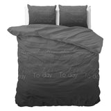 Polycotton Duvet Cover Set Live Today | Anthracite | Single - 140cm (W) x 220cm (L) - The Bedding & Blankets Store