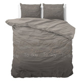 Polycotton Duvet Cover Set Live Today | Taupe | Single - 140cm (W) x 220cm (L) - The Bedding & Blankets Store