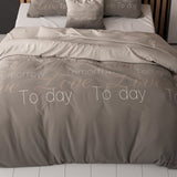 Polycotton Duvet Cover Set Live Today | Taupe | Single - 140cm (W) x 220cm (L) - The Bedding & Blankets Store