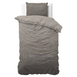 Polycotton Duvet Cover Set Live Today | Taupe | Single - 140cm (W) x 220cm (L) - The Bedding & Blankets Store