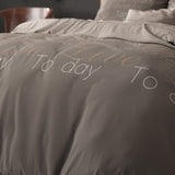 Polycotton Duvet Cover Set Live Today | Taupe | Single - 140cm (W) x 220cm (L) - The Bedding & Blankets Store