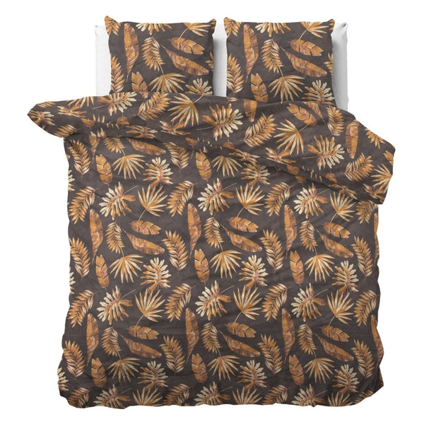 Polycotton Duvet Cover Set Luisa | Gold | Single - 140cm (W) x 220cm (L) - The Bedding & Blankets Store