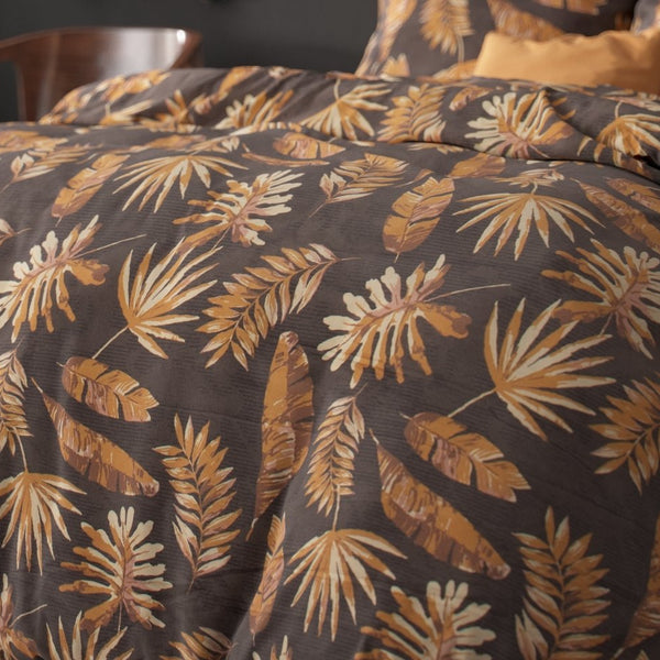 Polycotton Duvet Cover Set Luisa | Gold | Single - 140cm (W) x 220cm (L) - The Bedding & Blankets Store