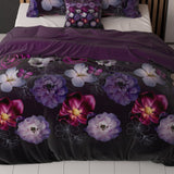 Polycotton Duvet Cover Set Magic Flower | Purple | Single - 140cm (W) x 220cm (L) - The Bedding & Blankets Store