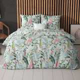Polycotton Duvet Cover Set Mika | Green | Single - 140cm (W) x 220cm (L) - The Bedding & Blankets Store