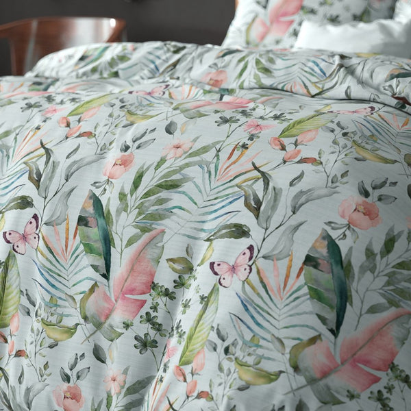 Polycotton Duvet Cover Set Mika | Green | Single - 140cm (W) x 220cm (L) - The Bedding & Blankets Store