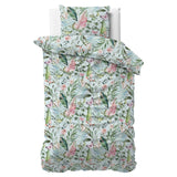 Polycotton Duvet Cover Set Mika | Green | Single - 140cm (W) x 220cm (L) - The Bedding & Blankets Store