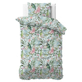 Polycotton Duvet Cover Set Mika | Green | Single - 140cm (W) x 220cm (L) - The Bedding & Blankets Store