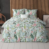 Polycotton Duvet Cover Set Mika | Green | Single - 140cm (W) x 220cm (L) - The Bedding & Blankets Store