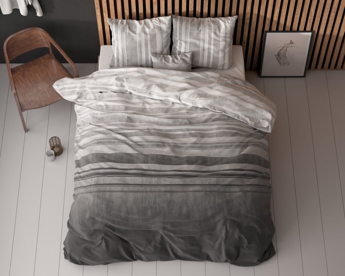 Polycotton Duvet Cover Set Moon Lights | Grey | Single - 140cm (W) x 220cm (L) - The Bedding & Blankets Store