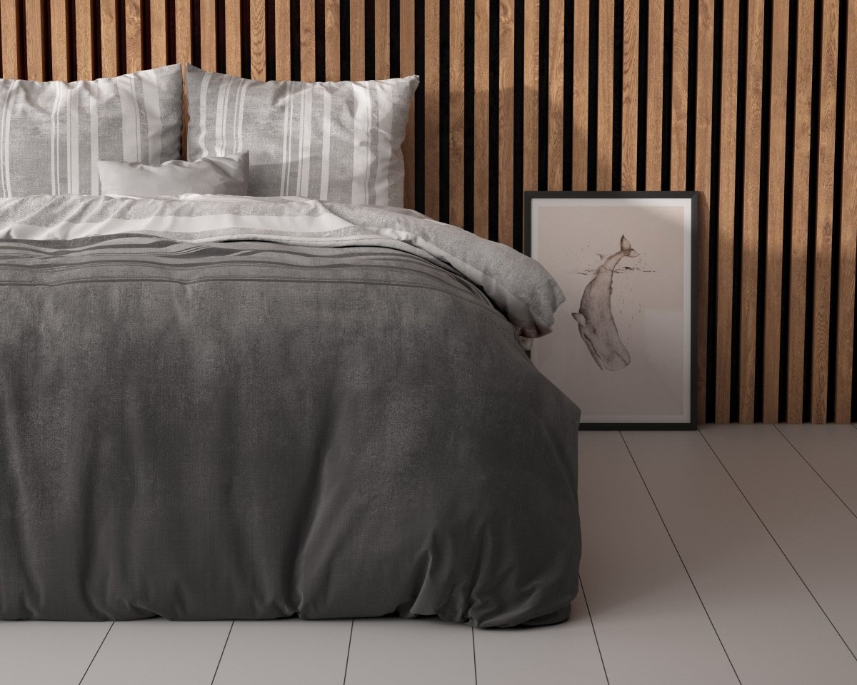 Polycotton Duvet Cover Set Moon Lights | Grey | Single - 140cm (W) x 220cm (L) - The Bedding & Blankets Store
