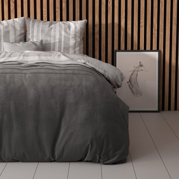 Polycotton Duvet Cover Set Moon Lights | Grey | Single - 140cm (W) x 220cm (L) - The Bedding & Blankets Store