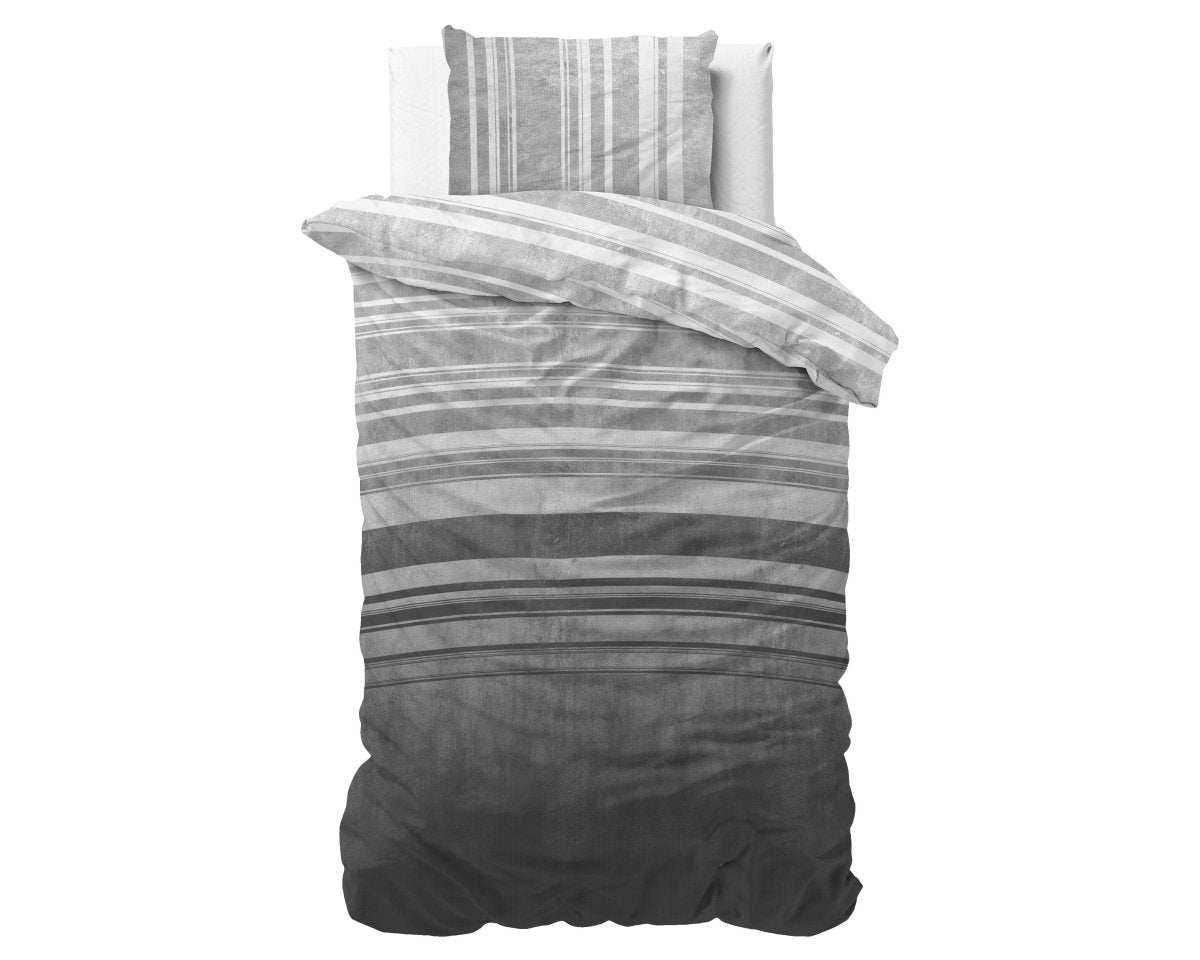 Polycotton Duvet Cover Set Moon Lights | Grey | Single - 140cm (W) x 220cm (L) - The Bedding & Blankets Store