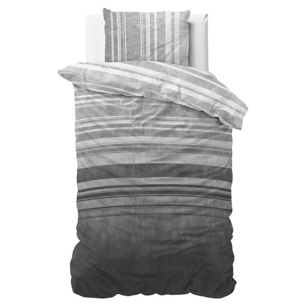Polycotton Duvet Cover Set Moon Lights | Grey | Single - 140cm (W) x 220cm (L) - The Bedding & Blankets Store
