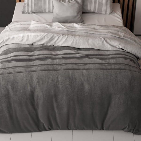 Polycotton Duvet Cover Set Moon Lights | Grey | Single - 140cm (W) x 220cm (L) - The Bedding & Blankets Store