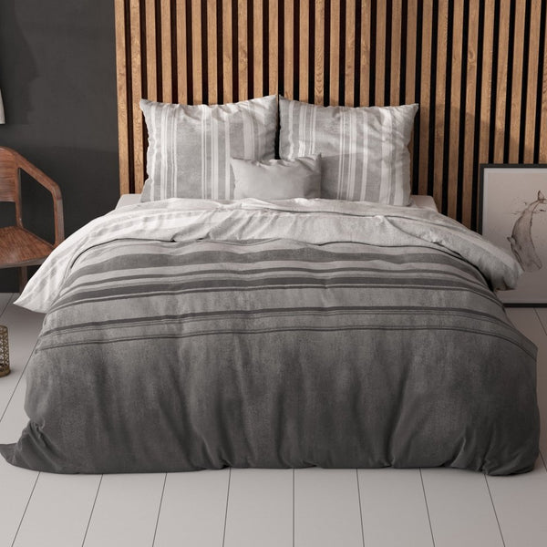 Polycotton Duvet Cover Set Moon Lights | Grey | Single - 140cm (W) x 220cm (L) - The Bedding & Blankets Store
