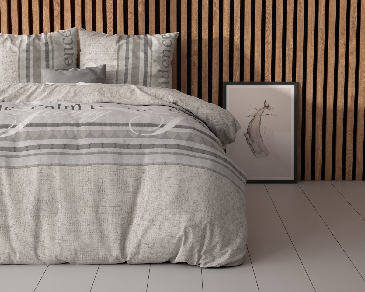 Polycotton Duvet Cover Set Residence | Grey | Single - 140cm (W) x 220cm (L) - The Bedding & Blankets Store