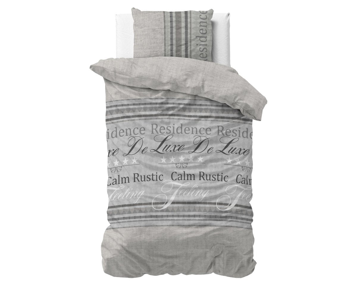 Polycotton Duvet Cover Set Residence | Grey | Single - 140cm (W) x 220cm (L) - The Bedding & Blankets Store