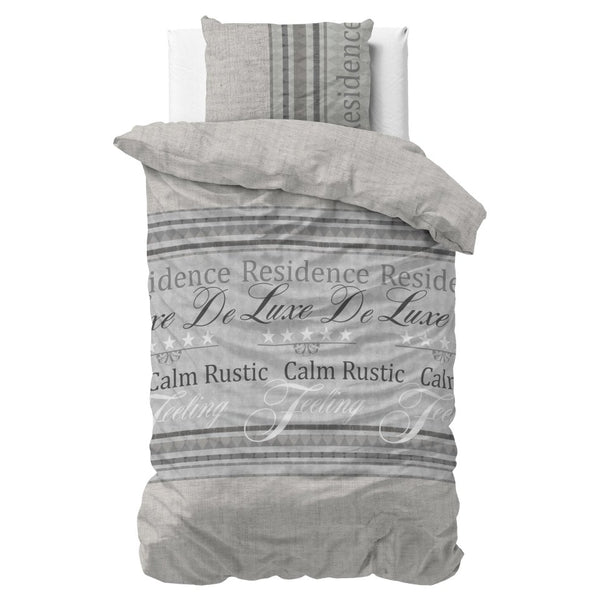 Polycotton Duvet Cover Set Residence | Grey | Single - 140cm (W) x 220cm (L) - The Bedding & Blankets Store