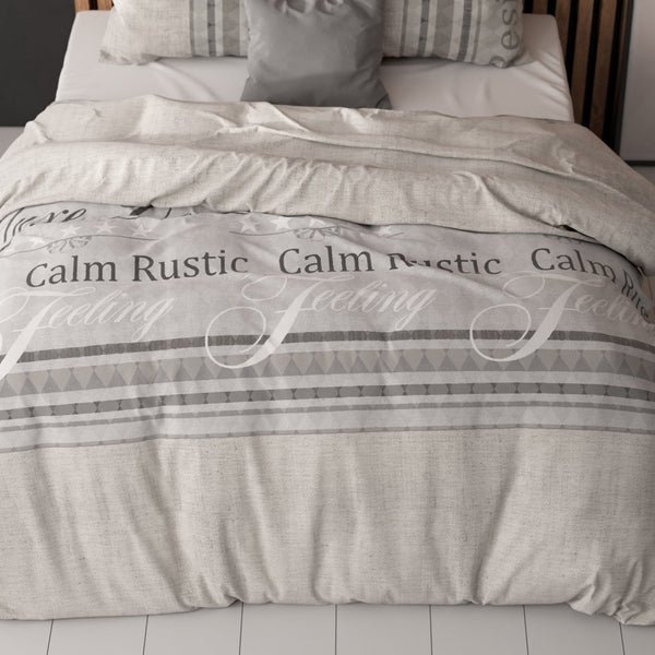 Polycotton Duvet Cover Set Residence | Grey | Single - 140cm (W) x 220cm (L) - The Bedding & Blankets Store