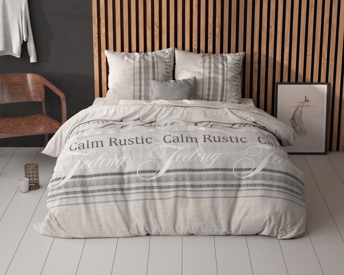 Polycotton Duvet Cover Set Residence | Grey | Single - 140cm (W) x 220cm (L) - The Bedding & Blankets Store