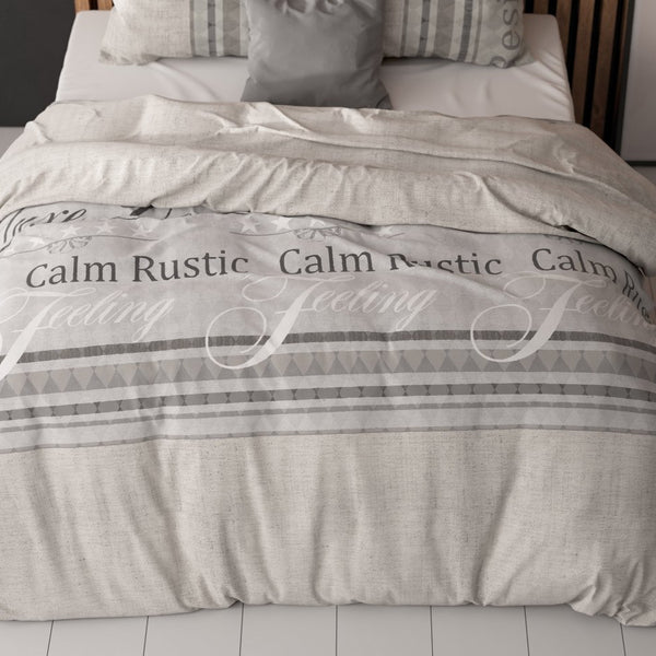 Polycotton Duvet Cover Set Residence | Grey | Single - 140cm (W) x 220cm (L) - The Bedding & Blankets Store