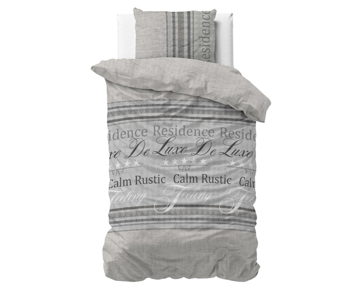 Polycotton Duvet Cover Set Residence | Grey | Single - 140cm (W) x 220cm (L) - The Bedding & Blankets Store
