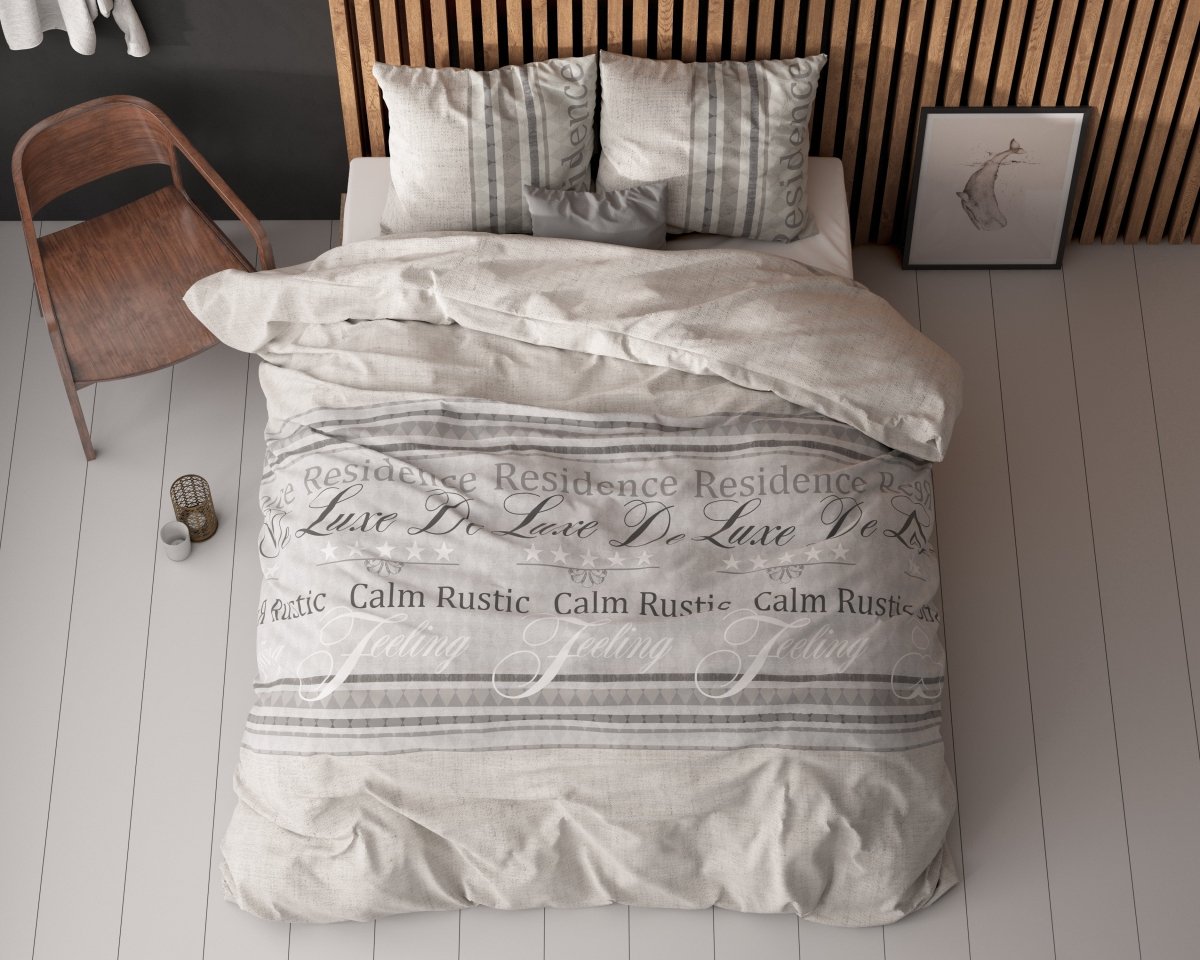 Polycotton Duvet Cover Set Residence | Grey | Single - 140cm (W) x 220cm (L) - The Bedding & Blankets Store