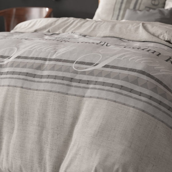 Polycotton Duvet Cover Set Residence | Grey | Single - 140cm (W) x 220cm (L) - The Bedding & Blankets Store
