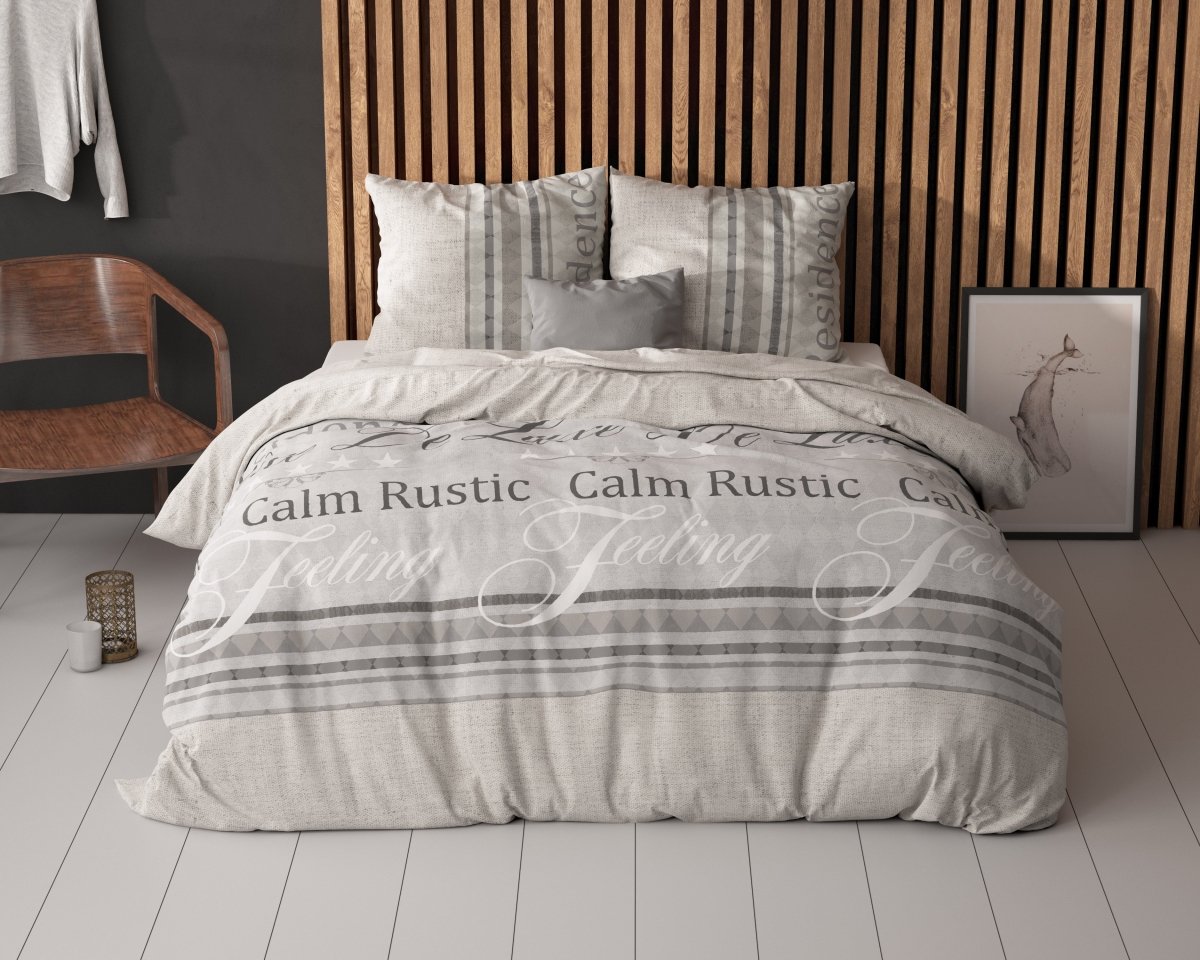 Polycotton Duvet Cover Set Residence | Grey | Single - 140cm (W) x 220cm (L) - The Bedding & Blankets Store
