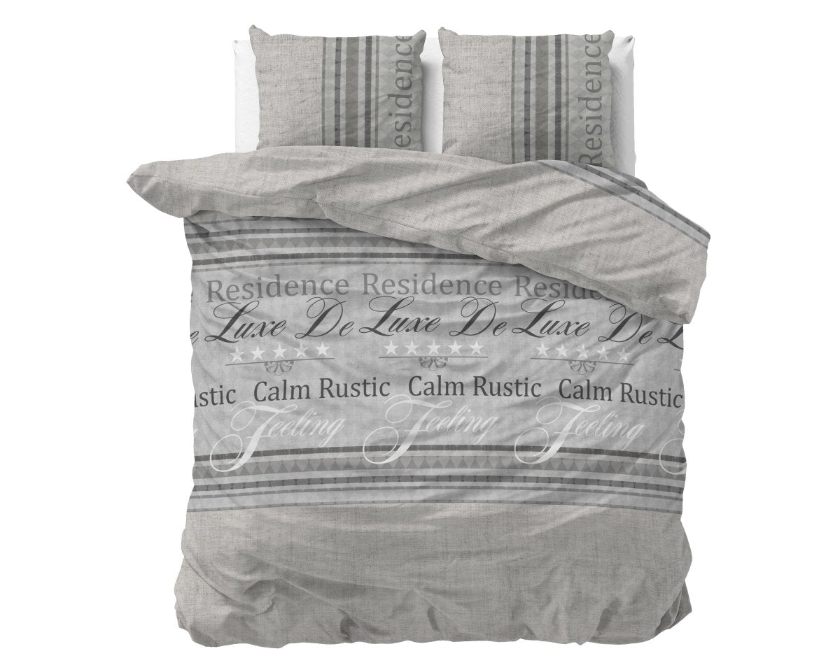 Polycotton Duvet Cover Set Residence | Grey | Single - 140cm (W) x 220cm (L) - The Bedding & Blankets Store