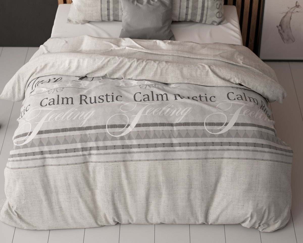 Polycotton Duvet Cover Set Residence | Grey | Single - 140cm (W) x 220cm (L) - The Bedding & Blankets Store