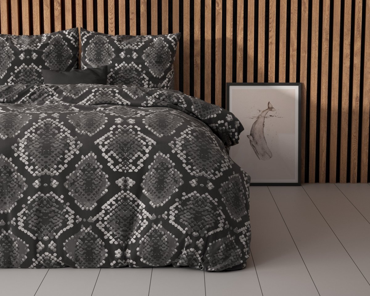 Polycotton Duvet Cover Set Riley | Anthracite | Double - 200cm (W) x 220cm (L) - The Bedding & Blankets Store