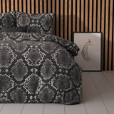 Polycotton Duvet Cover Set Riley | Anthracite | Double - 200cm (W) x 220cm (L) - The Bedding & Blankets Store